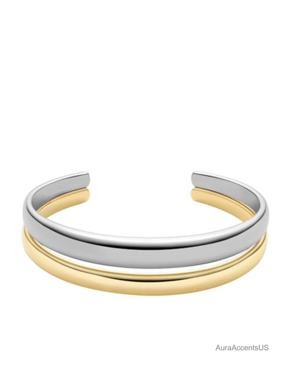 Polished Stainless Steel Cuff Bracelet Modern Bangle